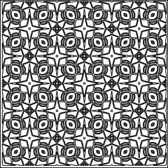 Stylish texture with figures from lines.
Abstract geometric black and white pattern for web page, textures, card, poster, fabric, textile. Monochrome graphic repeating design. 