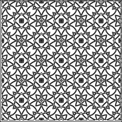 Stylish texture with figures from lines.
Abstract geometric black and white pattern for web page, textures, card, poster, fabric, textile. Monochrome graphic repeating design. 