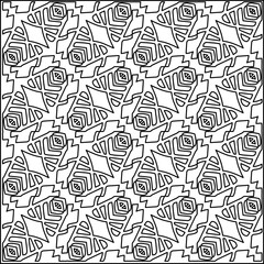 Stylish texture with figures from lines.
Abstract geometric black and white pattern for web page, textures, card, poster, fabric, textile. Monochrome graphic repeating design. 