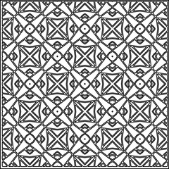 Stylish texture with figures from lines.
Abstract geometric black and white pattern for web page, textures, card, poster, fabric, textile. Monochrome graphic repeating design. 