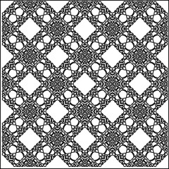 Stylish texture with figures from lines.
Abstract geometric black and white pattern for web page, textures, card, poster, fabric, textile. Monochrome graphic repeating design. 