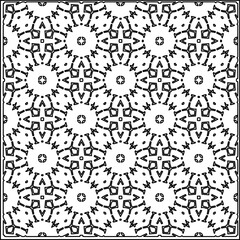 Stylish texture with figures from lines.
Abstract geometric black and white pattern for web page, textures, card, poster, fabric, textile. Monochrome graphic repeating design. 