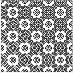 Stylish texture with figures from lines.
Abstract geometric black and white pattern for web page, textures, card, poster, fabric, textile. Monochrome graphic repeating design. 