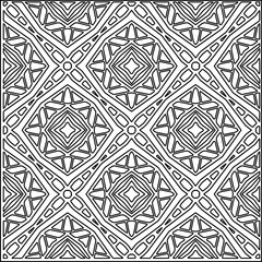 Stylish texture with figures from lines.
Abstract geometric black and white pattern for web page, textures, card, poster, fabric, textile. Monochrome graphic repeating design. 