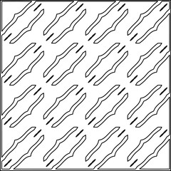 Stylish texture with figures from lines.
Abstract geometric black and white pattern for web page, textures, card, poster, fabric, textile. Monochrome graphic repeating design. 