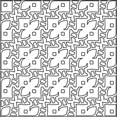 Stylish texture with figures from lines.
Abstract geometric black and white pattern for web page, textures, card, poster, fabric, textile. Monochrome graphic repeating design. 