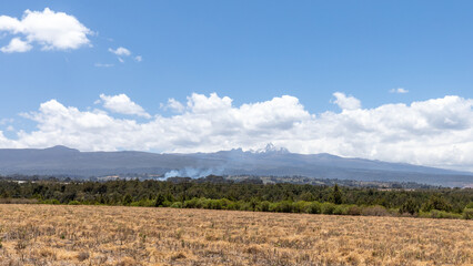 Mount Kenya in the clouds, Nanyuki, Kenya.	