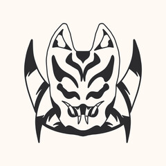 hand drawing vector japanese mask 