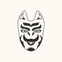hand drawing vector japanese mask 