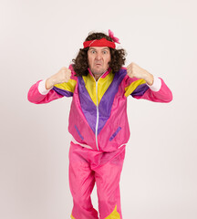80´s person lustig für Werbung und flyer