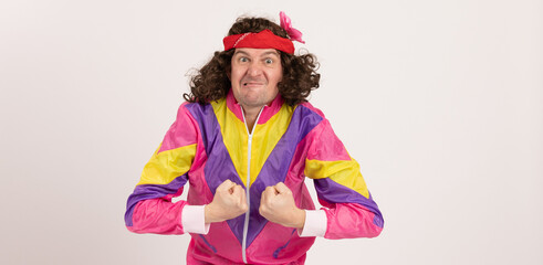 80´s person lustig für Werbung und flyer