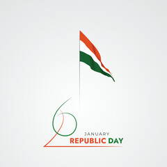 26 January India Republic Day 74th Celebration Social Media Post - obrazy, fototapety, plakaty