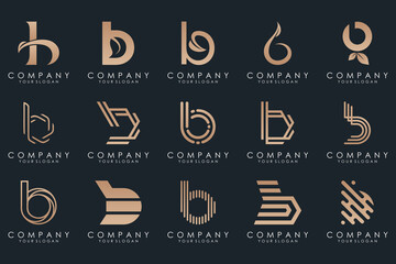 Set of creative letter b logo vector design bundle inspiration. © gemilang