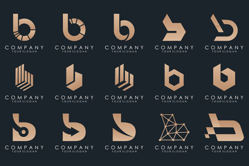 Set of creative letter B logo design template. icons for business of luxury, elegant, simple. © gemilang