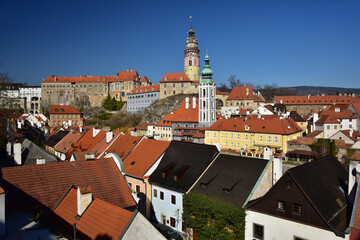 Fototapeta na wymiar Czech Krumlov city castle tower
