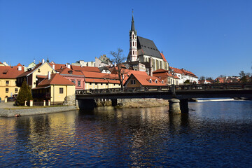 Naklejka premium Czech Krumlov city castle tower