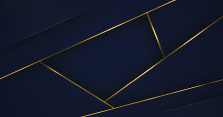 Golden lines luxury on overlap color background. Elegant realistic paper cut style.