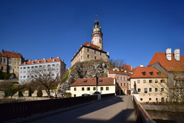 Fototapeta na wymiar Czech Krumlov city castle tower