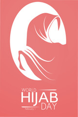 world Hijab day vector illustration, holiday concept, suitable for web banner poster or card campaign