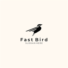 Fast bird logo design vector