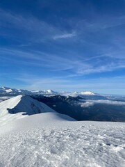 snow covered mountains