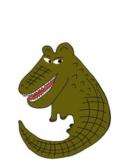 cute isolated  cartoon Alligator