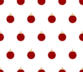 Fir Tree Bauble Icon Seamless Pattern M_2301001