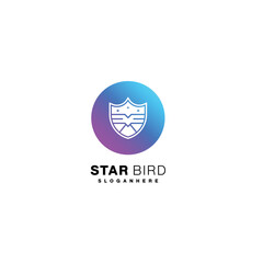 star bird logo symbol template illustration design gradient color