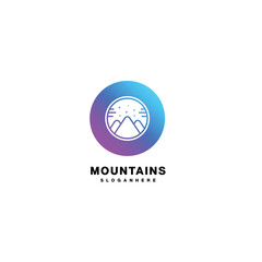 mountains logo template design gradient color icon