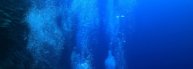 bubbles under water diving background