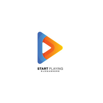star playing logo template gradient color symbol