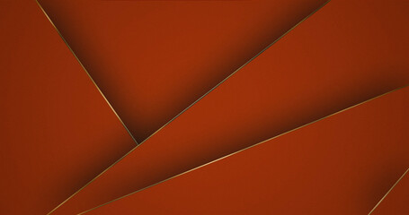 Golden lines luxury on overlap color background. Elegant realistic paper cut style.