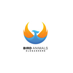 bird eagle logo vector design gradient colorful icon