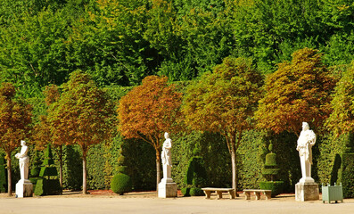 Versailles; France - august 19 2022 : statue in the castle park