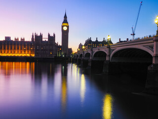 Fototapeta na wymiar Central London Westminster skyline at twilight