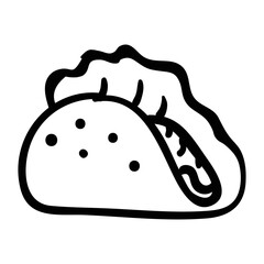 The illustration of crepe vector. Hand drawing suitable for food and drink, bar cafe or restaurant icon, sign or symbol.