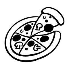 Pizza icon vector. Suitable for Food and beverage, bar or restaurant icon sign or symbol.