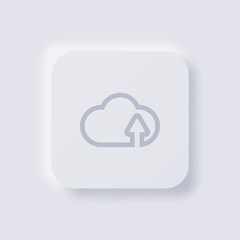 Cloud upload Icon, White Neumorphism soft UI Design for Web design, Application UI and more, Button, Vector.