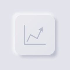 Graph icon, White Neumorphism soft UI Design for Web design, Application UI and more, Button, Vector.