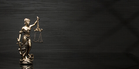 Law and justice concept. Mallet gavel of the judge, scales of justice, books. Copy space for text
