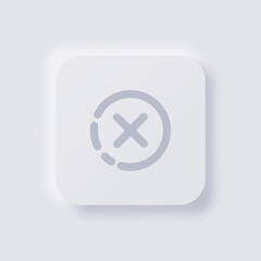 Cross icon, White Neumorphism soft UI Design for Web design, Application UI and more, Button, Vector.
