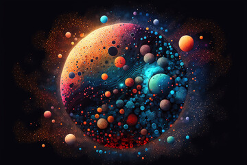 Obraz na płótnie Canvas Stylized cosmic objects