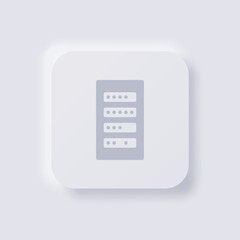 Server icon, White Neumorphism soft UI Design for Web design, Application UI and more, Button, Vector.