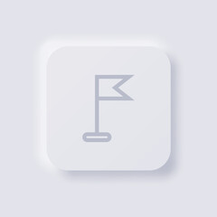 Flag icon, White Neumorphism soft UI Design for Web design, Application UI and more, Button, Vector.