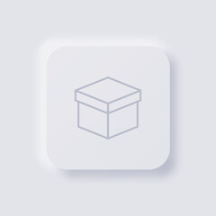 Box icon, White Neumorphism soft UI Design for Web design, Application UI and more, Button, Vector.