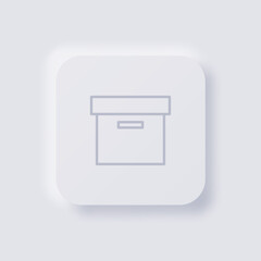 Box icon, White Neumorphism soft UI Design for Web design, Application UI and more, Button, Vector.