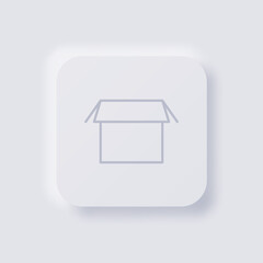 Box icon, White Neumorphism soft UI Design for Web design, Application UI and more, Button, Vector.