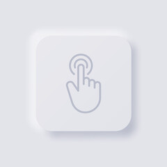 Finger touch icon, White Neumorphism soft UI Design for Web design, Application UI and more, Button, Vector.