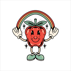 happy apple cartoon vector design