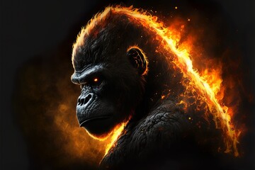 Animals with the power of blazing fire gorilla